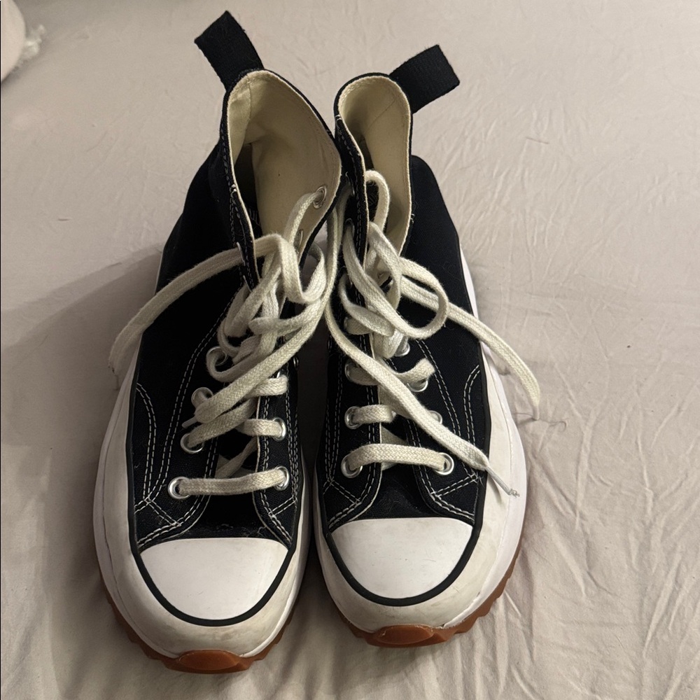 Converse Cream and Black High-Tops